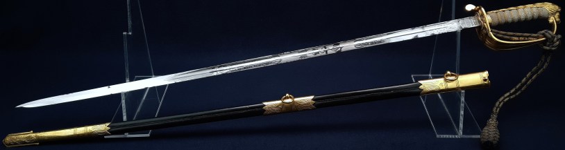 British WW1 Period 1827 Pattern Naval Officers Sword, Gieve Matthews and Seagrove 08